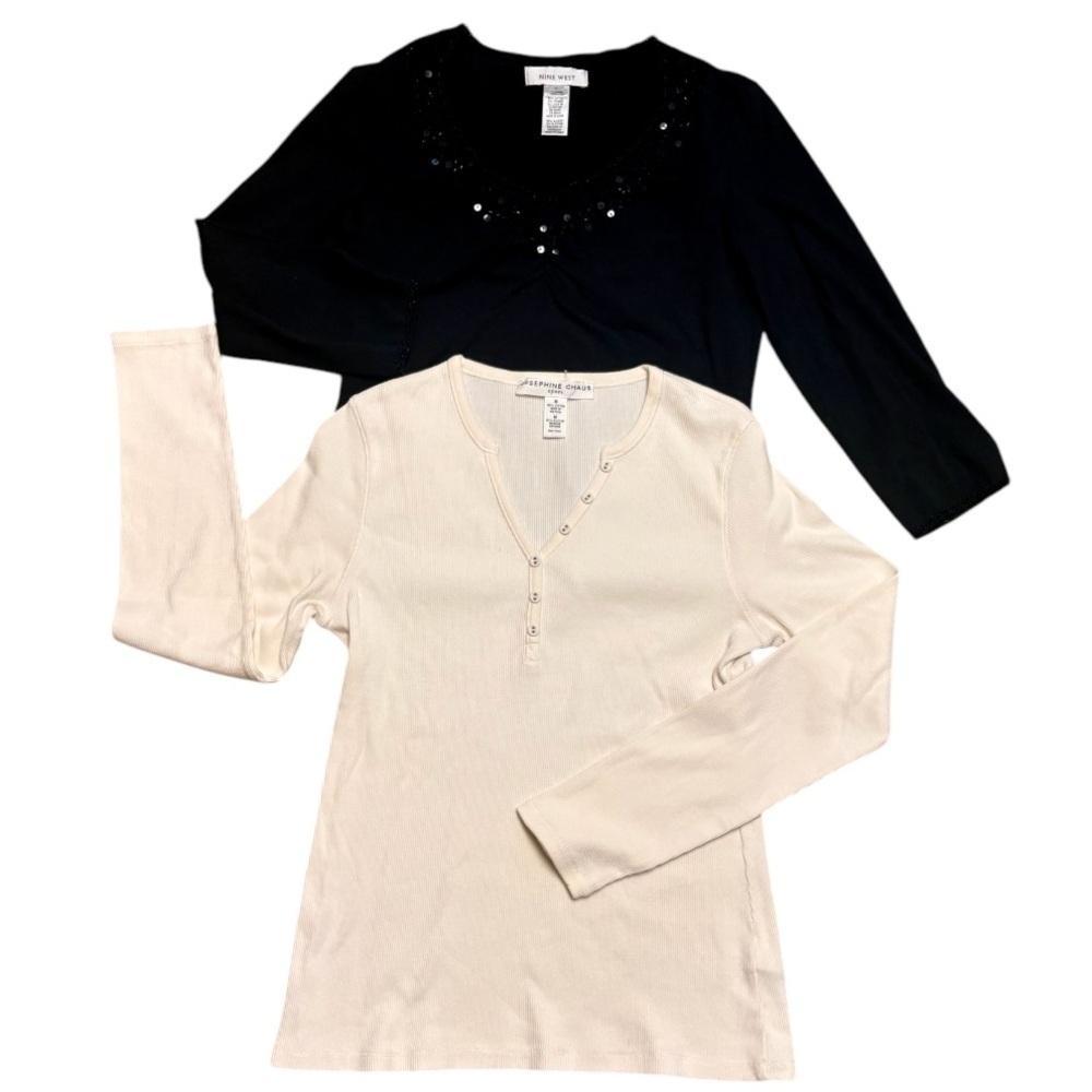 N🌺LIKE NEW‼️NINE WEST & JOSEPHINE CHAUS SPORT BUNDLE/SET/LOT/MULTIPLES OF 2 TOPS